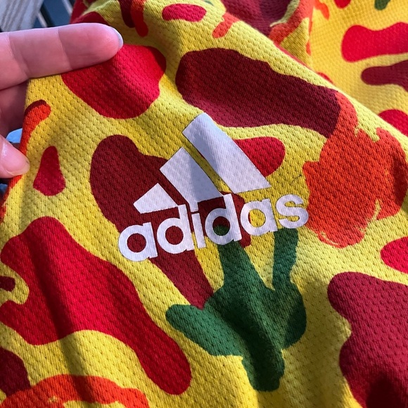 Adidas X NERD Pharrell Williams Champ Yellow Camo ERG Glo Hoodie Size Medium - Picture 5 of 8